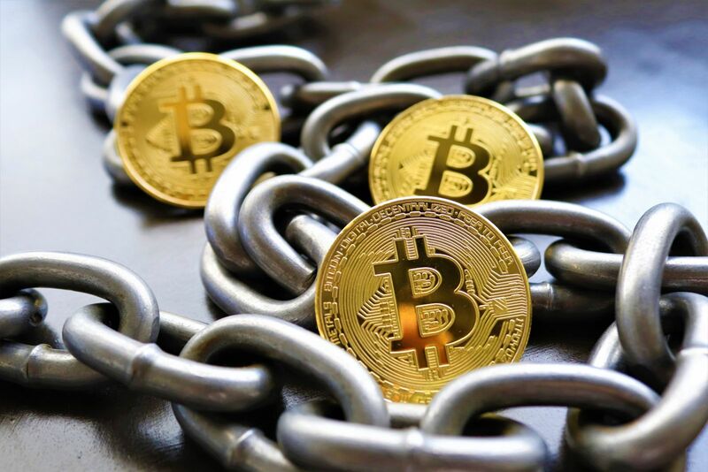 Crypto - Bitcoin Chain Background Blockchain